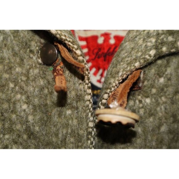 Vintage 70s Piz Palu Tyroler Loden Coat Green Rare Made In Austria Size 14 - Picture 9 of 9